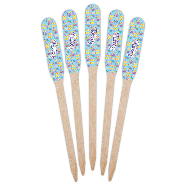 Happy Easter Wooden Food Pick - Paddle - Fan View