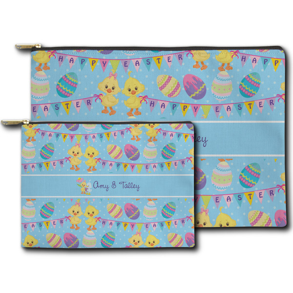 Happy Easter Zippered Pouches - Size Comparison