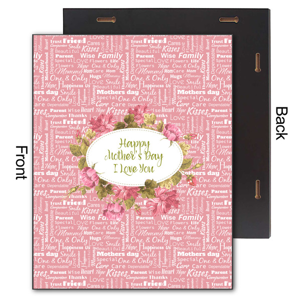 Mother's Day 11x14 Wood Print - Front & Back View