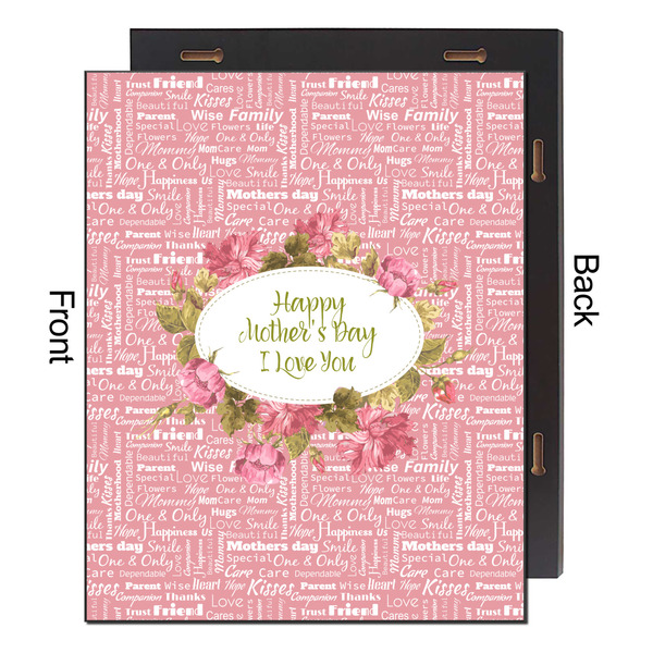 Mother's Day 16x20 Wood Print - Front & Back View