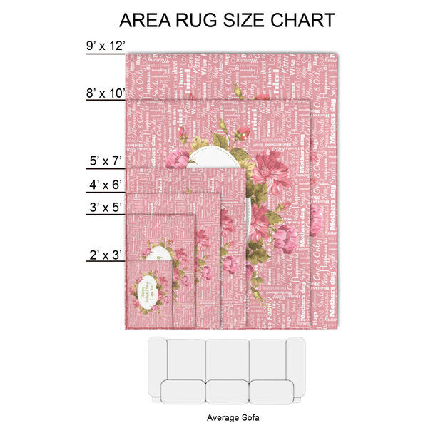 Mother's Day 2'x3' Indoor Area Rugs - Size Chart