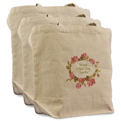 Mother's Day Reusable Cotton Grocery Bags - Set of 3