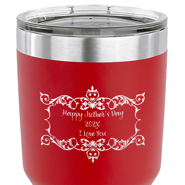 Mother's Day 30 oz Stainless Steel Ringneck Tumbler - Red - CLOSE UP