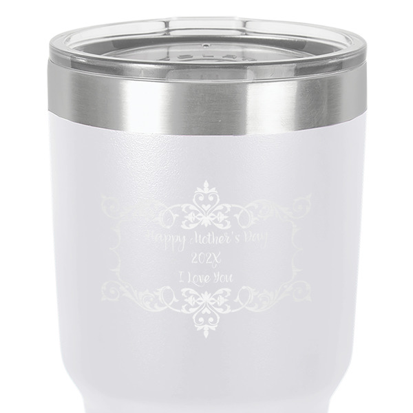 Mother's Day 30 oz Stainless Steel Ringneck Tumbler - White - Close Up