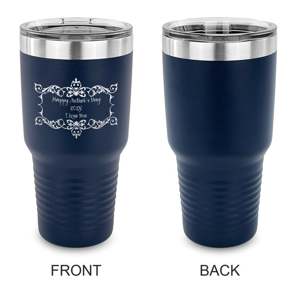 Mother's Day 30 oz Stainless Steel Ringneck Tumblers - Navy - Single Sided - APPROVAL