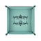 Mother's Day 6" x 6" Teal Leatherette Snap Up Tray - FOLDED UP