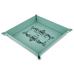 Mother's Day 9" x 9" Teal Faux Leather Valet Tray