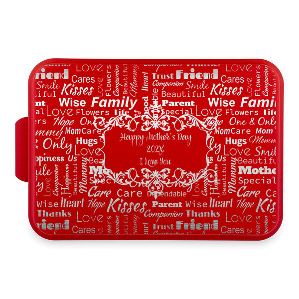 Custom Mother's Day Aluminum Baking Pan with Red Lid