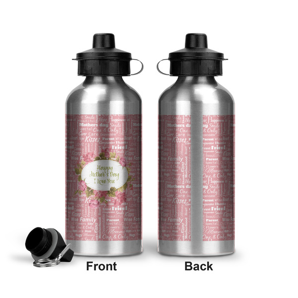 Mother's Day Aluminum Water Bottle - Front and Back