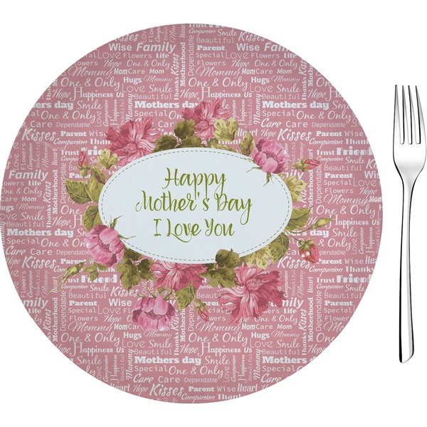 Custom Mother's Day 8" Glass Appetizer / Dessert Plates - Single or Set