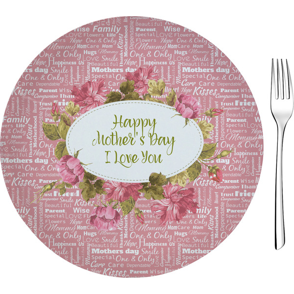 Custom Mother's Day 8" Glass Appetizer / Dessert Plates - Single or Set