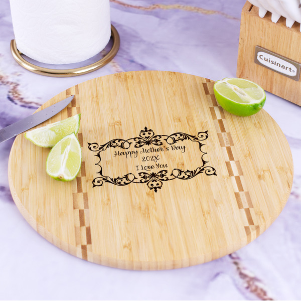 Mother's Day Bamboo Cutting Board - In Context