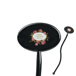 Mother's Day 7" Oval Plastic Stir Sticks - Black - Double Sided