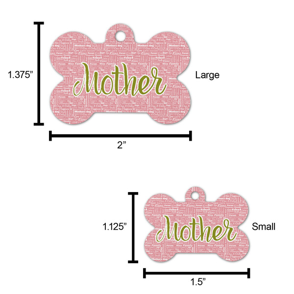 Mother's Day Bone Shaped Dog ID Tag - Large - Scale