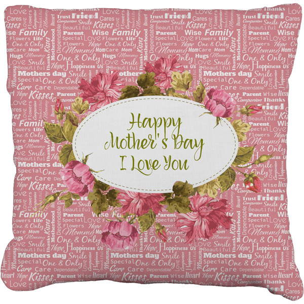 Custom Mother's Day Faux-Linen Throw Pillow 16"
