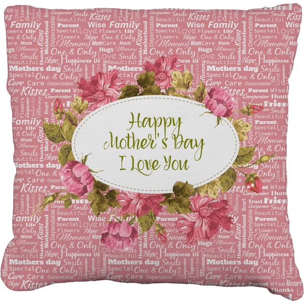 Custom Mother's Day Faux-Linen Throw Pillow 18"