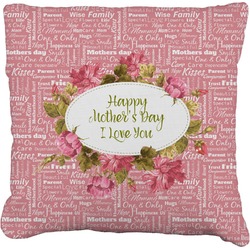 Mother's Day Faux-Linen Throw Pillow 20"