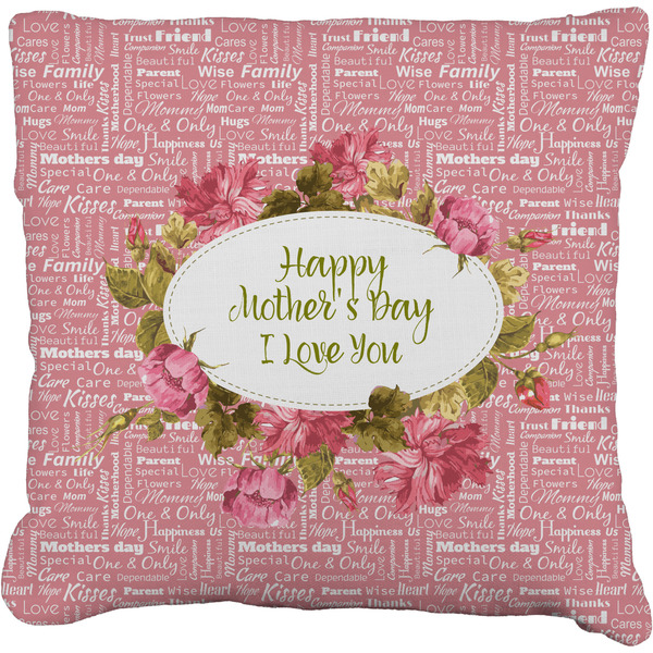 Custom Mother's Day Faux-Linen Throw Pillow 26"