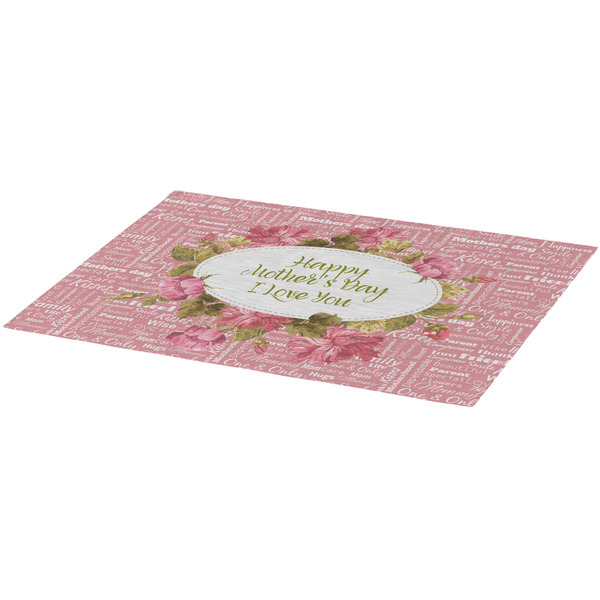 Mother's Day Burlap Placemat (Angle View)