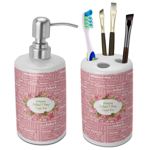 Custom Mother's Day Ceramic Bathroom Accessories Set