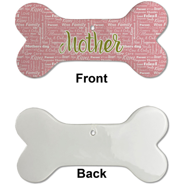 Mother's Day Ceramic Flat Ornament - Bone Front & Back Single Print (APPROVAL)