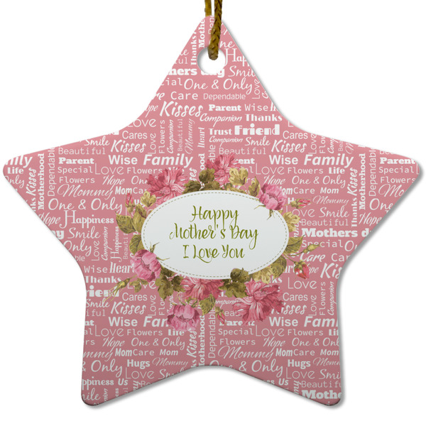 Mother's Day Ceramic Flat Ornament - Star (Front)