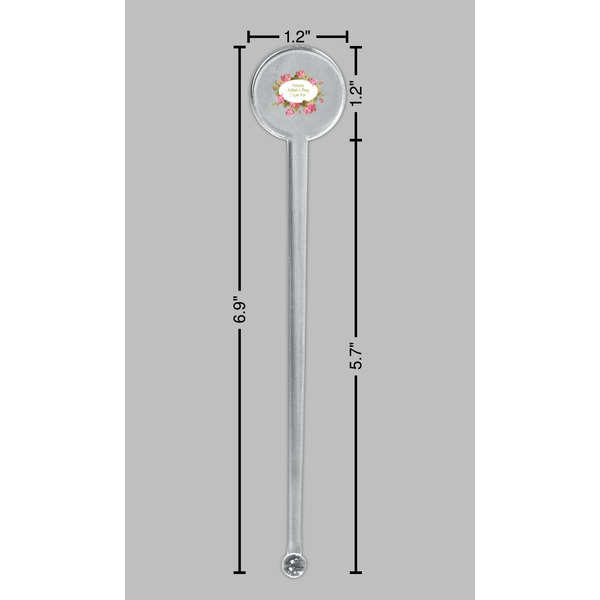Mother's Day Clear Plastic 7" Stir Stick - Round - Dimensions