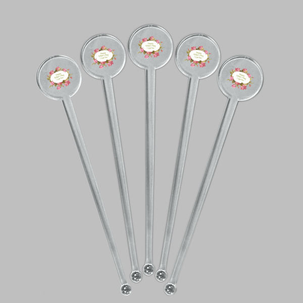 Mother's Day Clear Plastic 7" Stir Stick - Round - Fan View