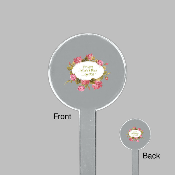 Mother's Day Clear Plastic 7" Stir Stick - Round - Front & Back