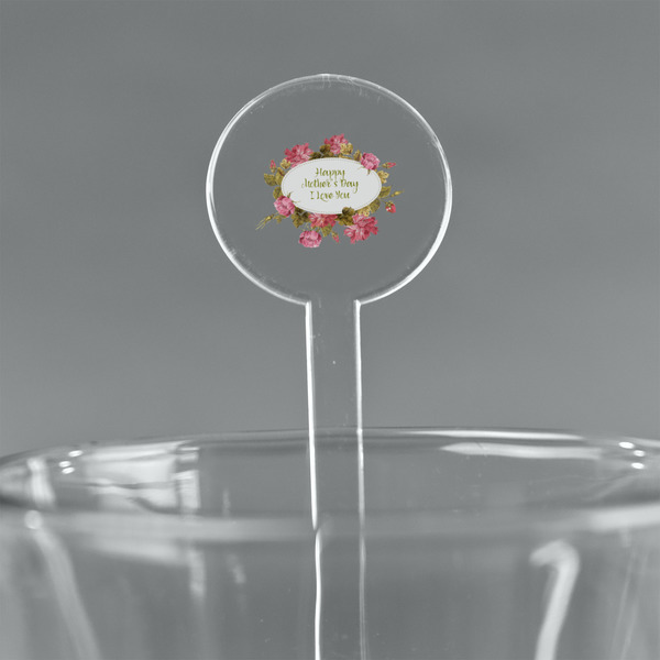 Custom Mother's Day 5.5" Round Plastic Stir Sticks - Clear