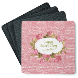 Mother's Day Square Rubber Backed Coasters - Set of 4