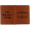 Mother's Day Cognac Leather Passport Holder Outside Double Sided - Apvl