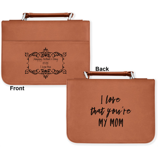 Mother's Day Cognac Leatherette Bible Covers - Large Double Sided Apvl