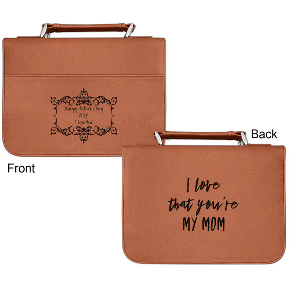 Mother's Day Cognac Leatherette Bible Covers - Small Double Sided Apvl