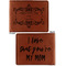 Mother's Day Cognac Leatherette Bifold Wallets - Front and Back