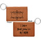 Mother's Day Cognac Leatherette Keychain ID Holders - Front and Back Apvl