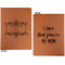Mother's Day Cognac Leatherette Portfolios with Notepad - Small - Double Sided- Apvl
