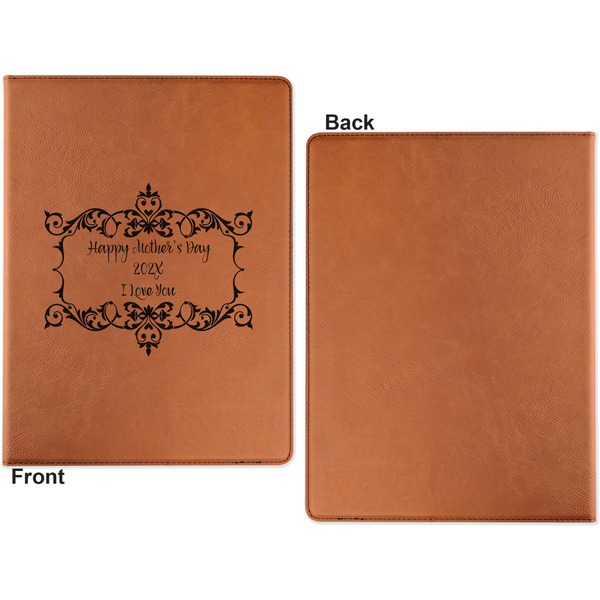 Mother's Day Cognac Leatherette Portfolios with Notepad - Small - Single Sided- Apvl