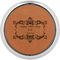 Mother's Day Cognac Leatherette Round Coasters w/ Silver Edge - Single