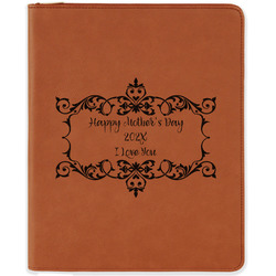 Mother's Day Leatherette Zipper Portfolio with Notepad - Single Sided