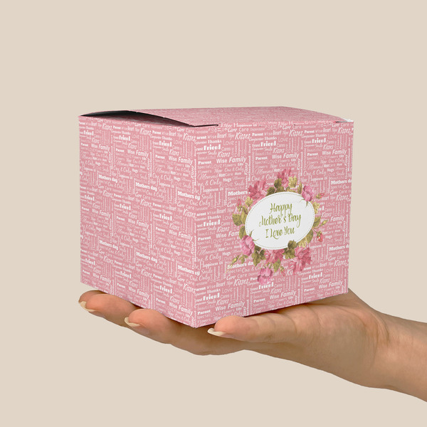 Mother's Day Cube Favor Gift Box - On Hand - Scale View