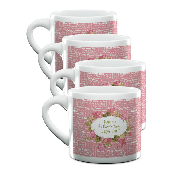 Custom Mother's Day Double Shot Espresso Cups - Set of 4