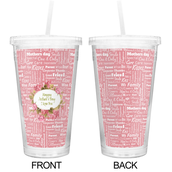 Mother's Day Double Wall Tumbler with Straw - Approval