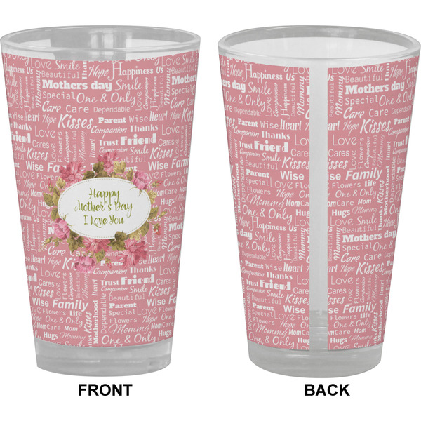 Mother's Day Pint Glass - Full Color - Front & Back Views