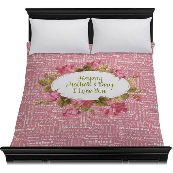 Mother's Day Duvet Cover - Queen - On Bed - No Prop