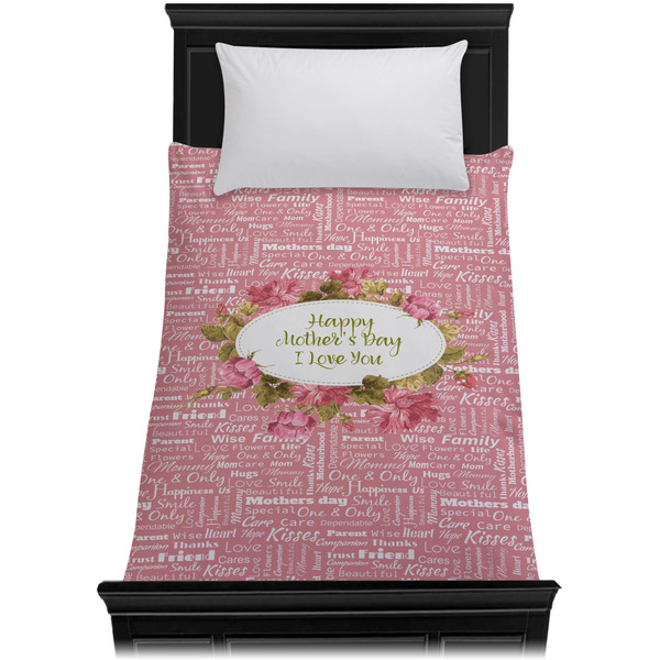 Mother's Day Duvet Cover - Twin - On Bed - No Prop
