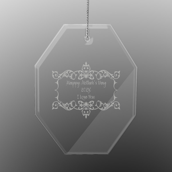 Custom Mother's Day Engraved Glass Ornament - Octagon