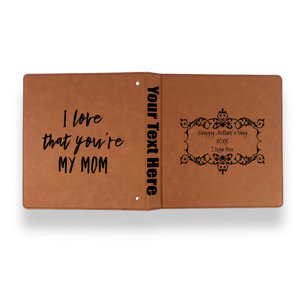 Mother's Day Leather Binder - 1" - Rawhide - Back Spine Front View
