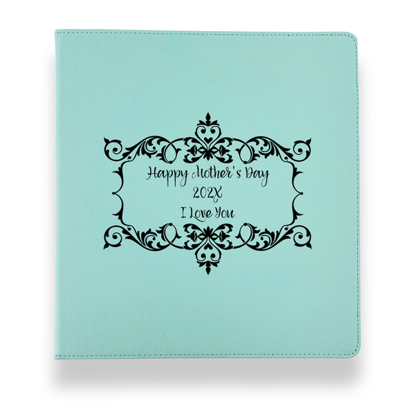 Custom Mother's Day Leather Binder - 1" - Teal
