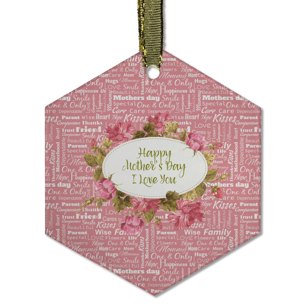 Custom Mother's Day Flat Glass Ornament - Hexagon
